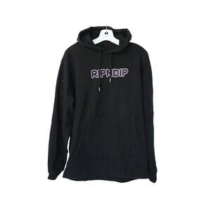 RIPNDIP Rhinestone Cat Hoodie - Black - L